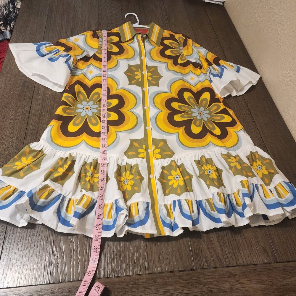 Double J Choux Dress Ciccio in Cotton Popeline NWT Dark Mustard Med - Picture 2 of 12